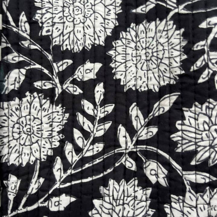 bhavnas boutique - Wholesale Grocery/Shopping Bag - Black Cotton Women Floral Printed Bags Quilted Shopping Bags2