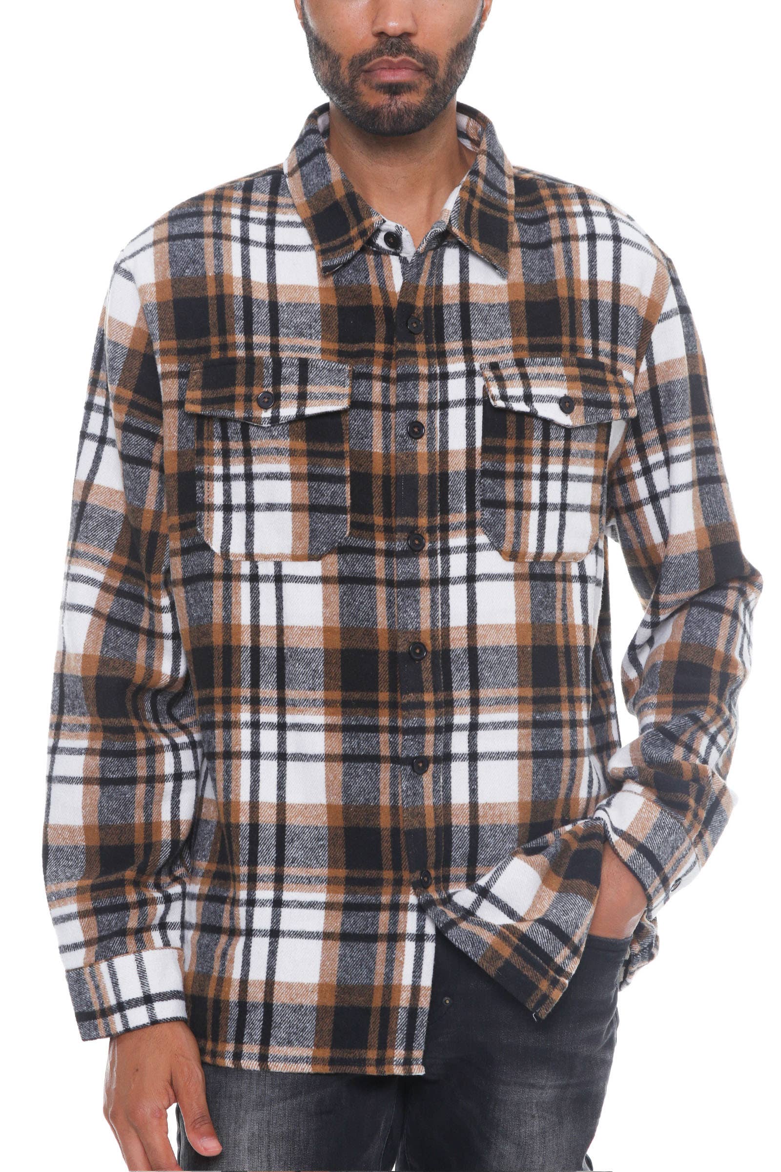 WEIV - Wholesale Shirt Jacket/Shacket - Men's - Mens Checkered Soft Flannel Shacket6