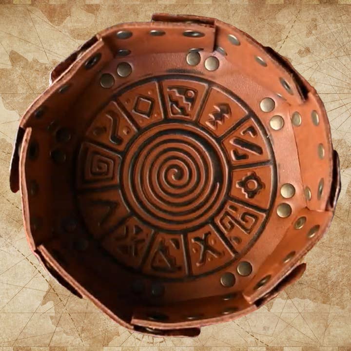 Peruvian Leather Dice Tray - Dice Around the World Collection for wholesale by Misty Mountain Gaming