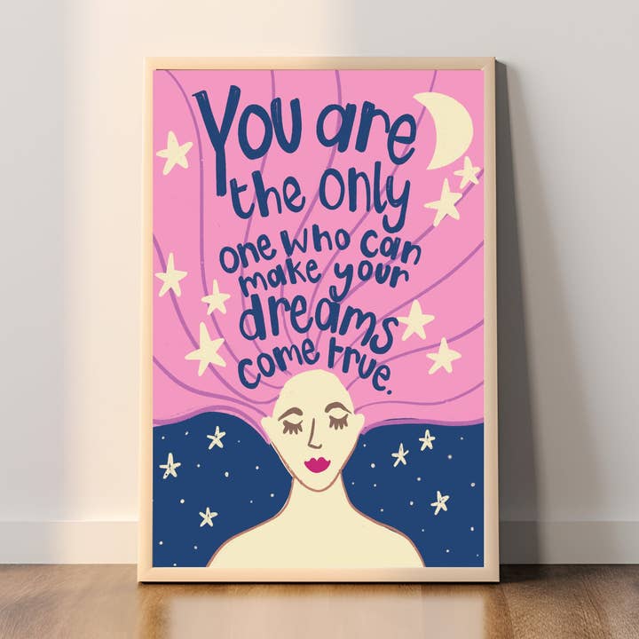 Häxig Bekräftelse " Du är den enda som kan förverkliga dina drömmar " A4 Utskrift för wholesale av Memelou