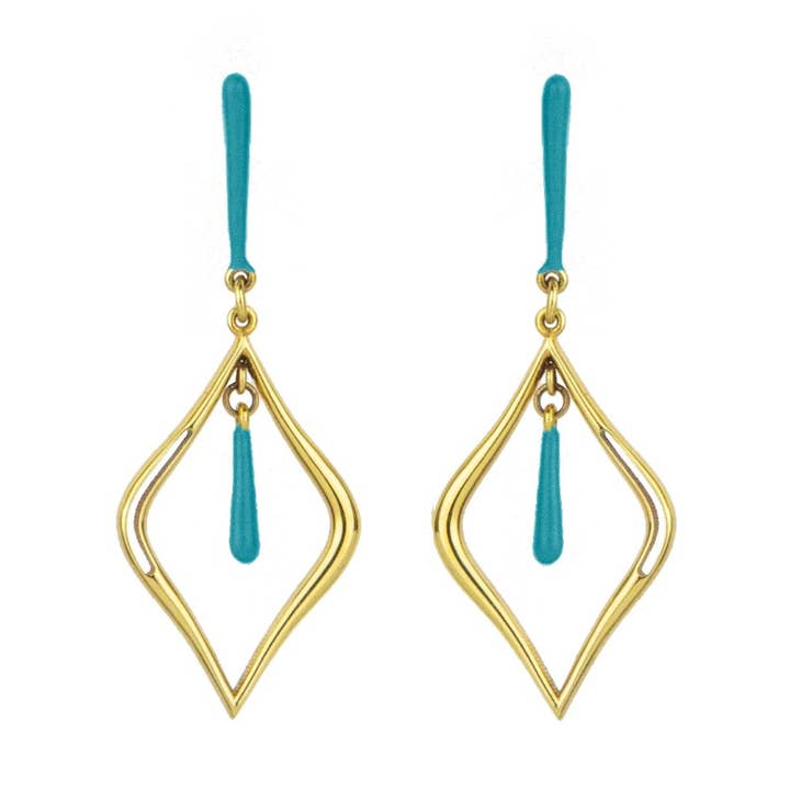 Aesthesis Oorbellen — Goud, Email voor wholesale door Eleni Orfanou