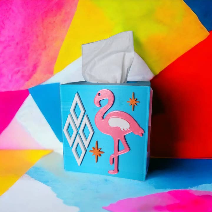 Retro Layers - Wholesale Tissue Box - Atomic Flamingo Tissue Box Cover