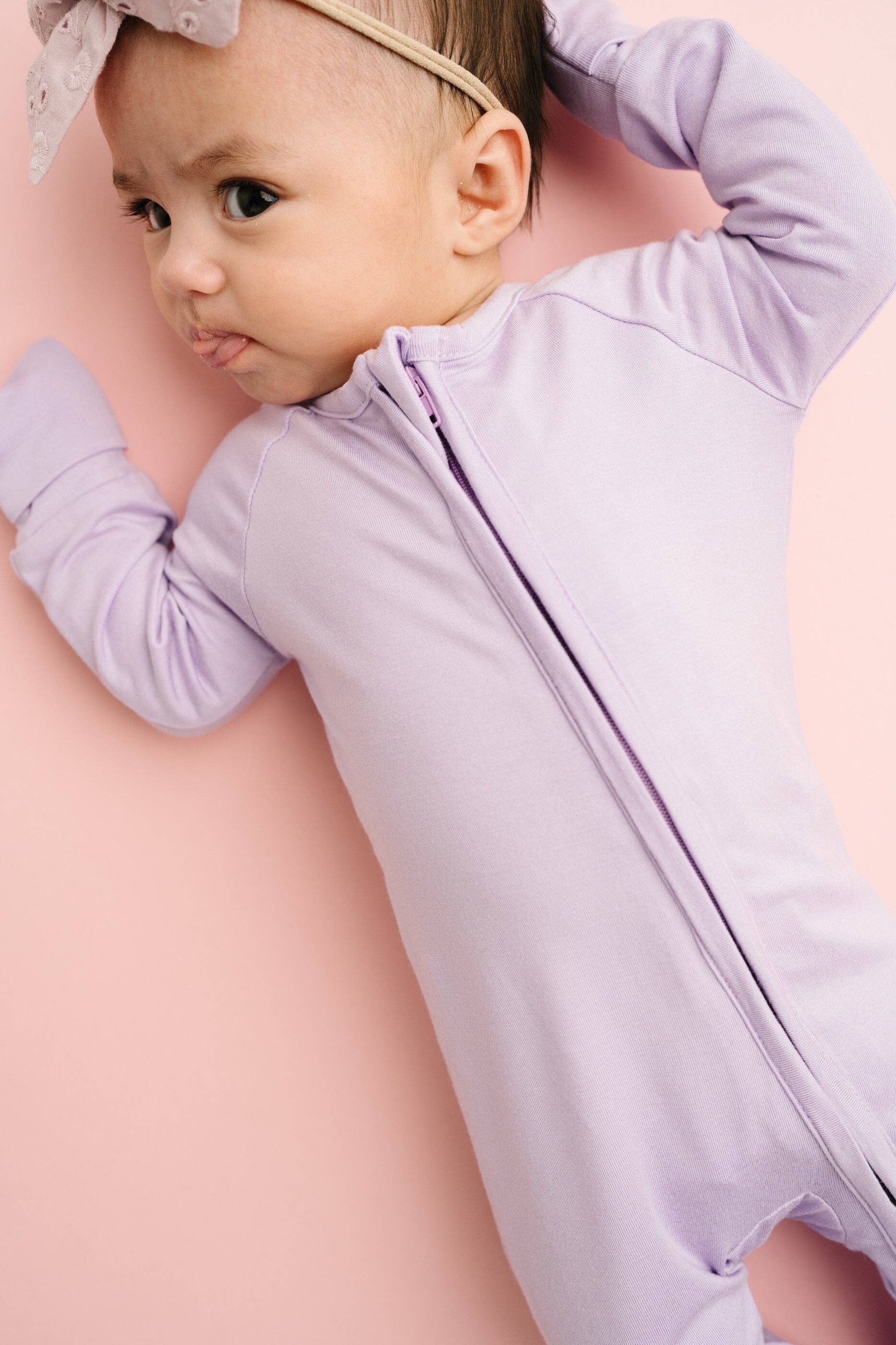 Little One Shop - Wholesale Sleepsuit - Baby - Lilac Bamboo Sleeper8