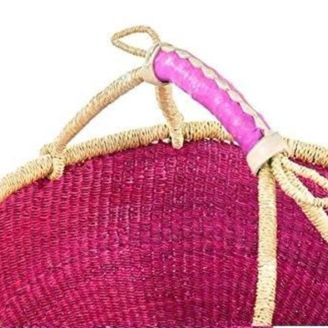 The African Home Goods - Wholesale Basket - PINK African Basket | Bolga Ghana Basket3