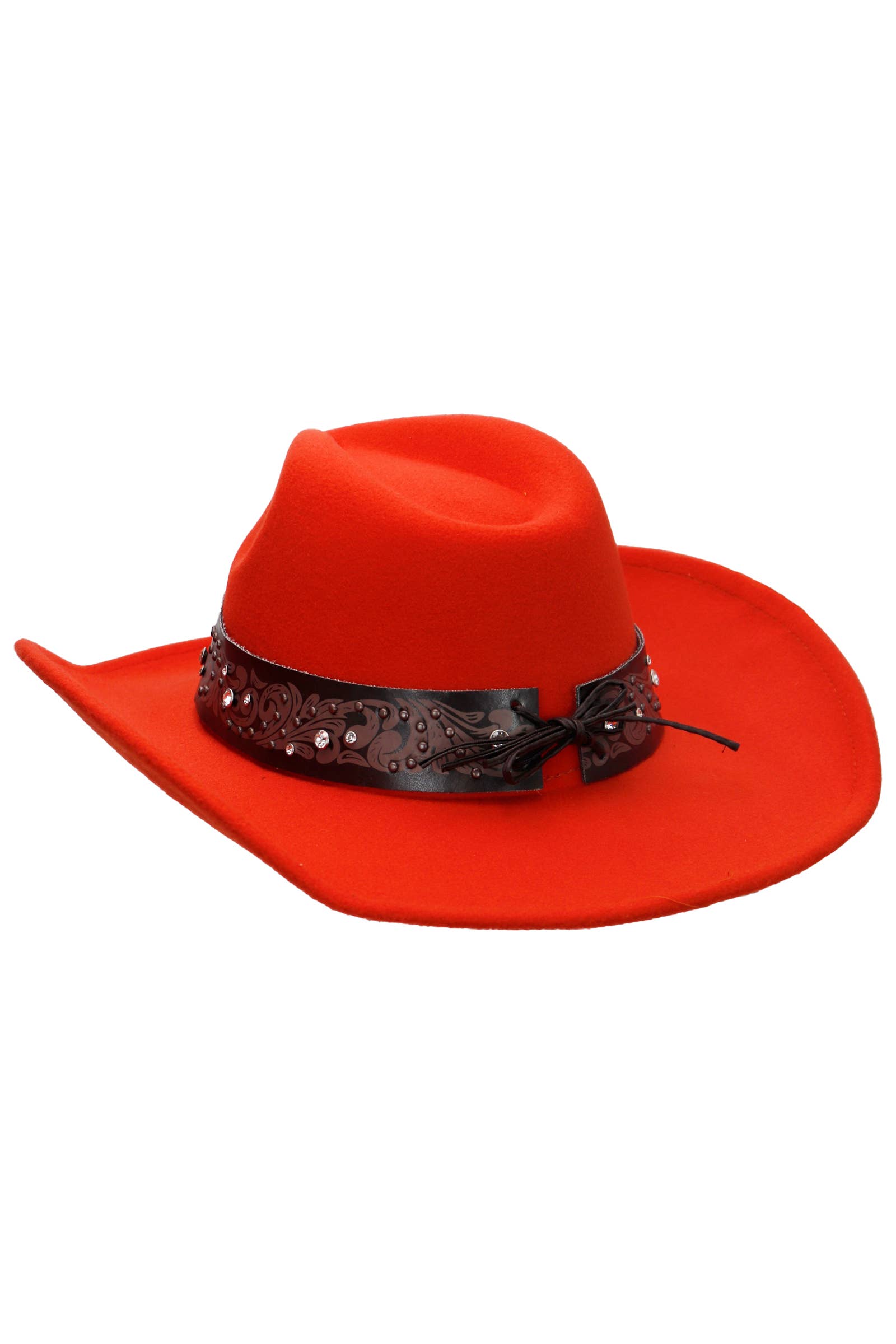 Cap Zone - Venta al por mayor Sombrero cowboy - Unisex - Sombrero vaquero de fieltro con cinturón de strass en forma de corazón30