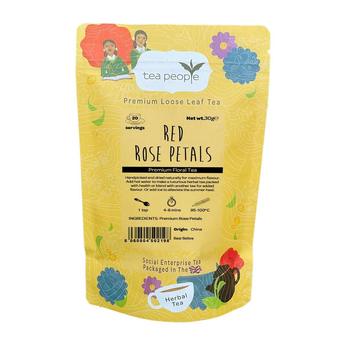 Tea People - Wholesale Loose Tea - Red Rose Petals - 30g Retail Pack0