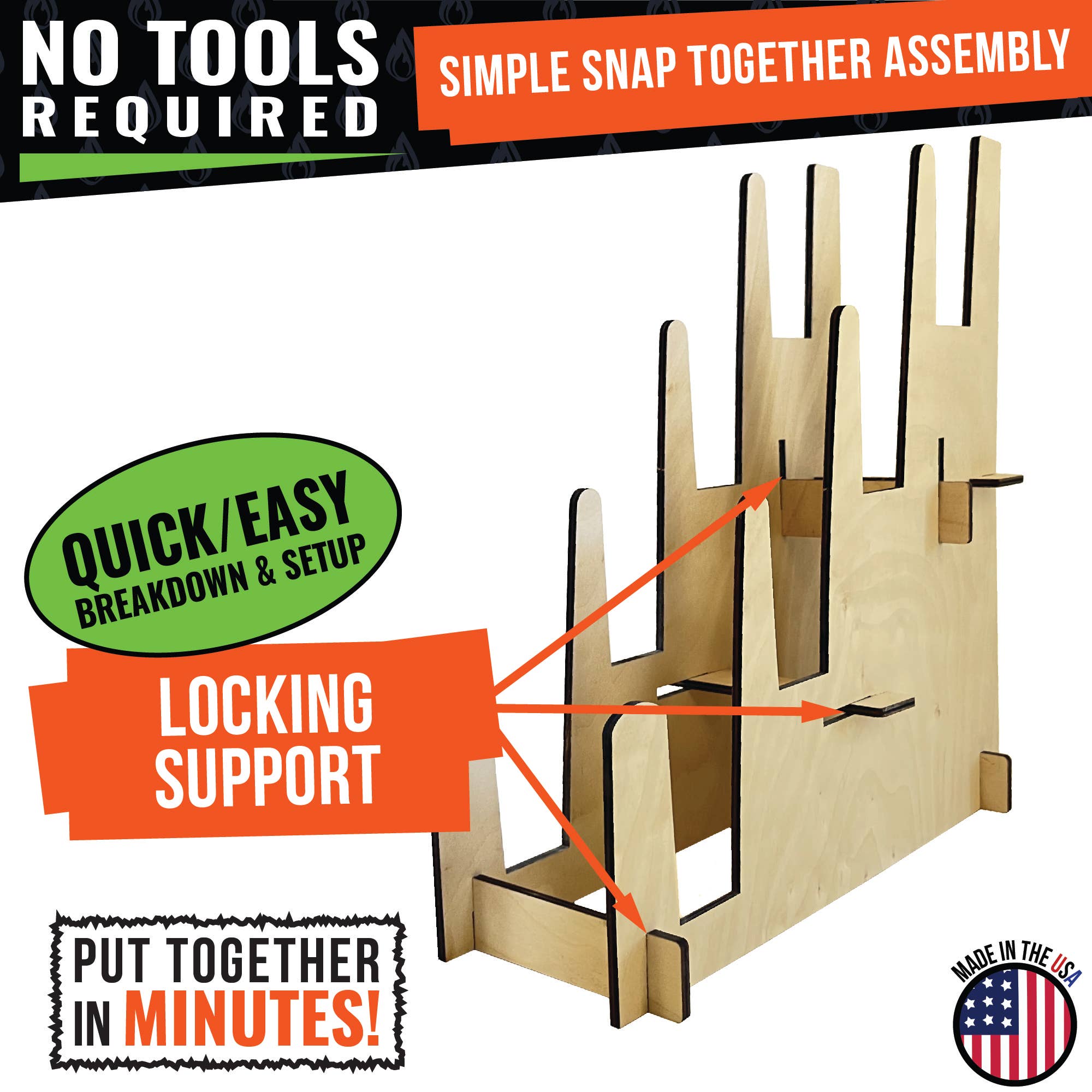 Torched Displays – Großhandel Verkaufsdisplay-Ständer/-Gehäuse – Multifunktionaler 3-stufiger Holzständer für Kunstdrucke, Bücher & Schallplatten – Klein7