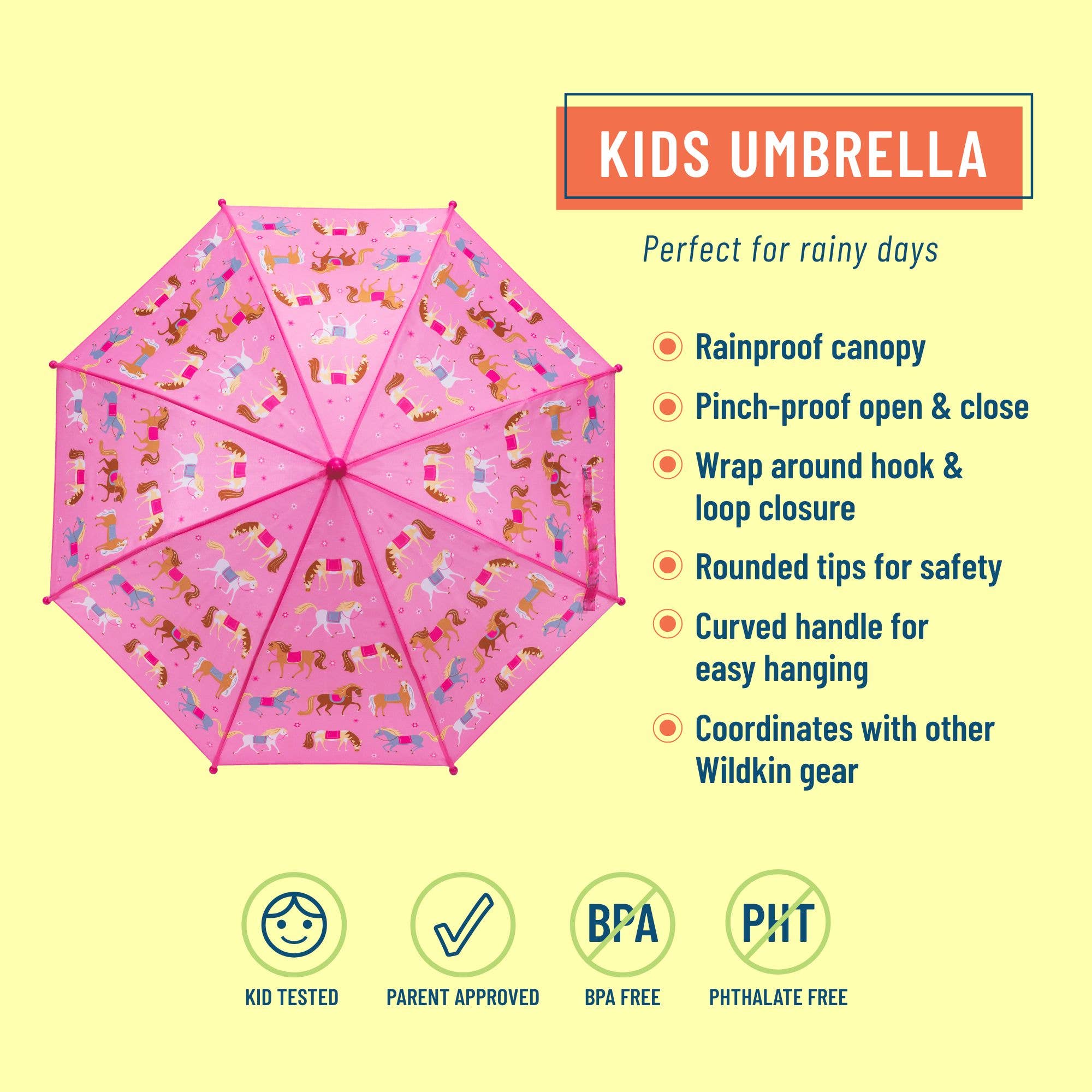 Wildkin - Wholesale Umbrella - Kids - Horses Umbrella1