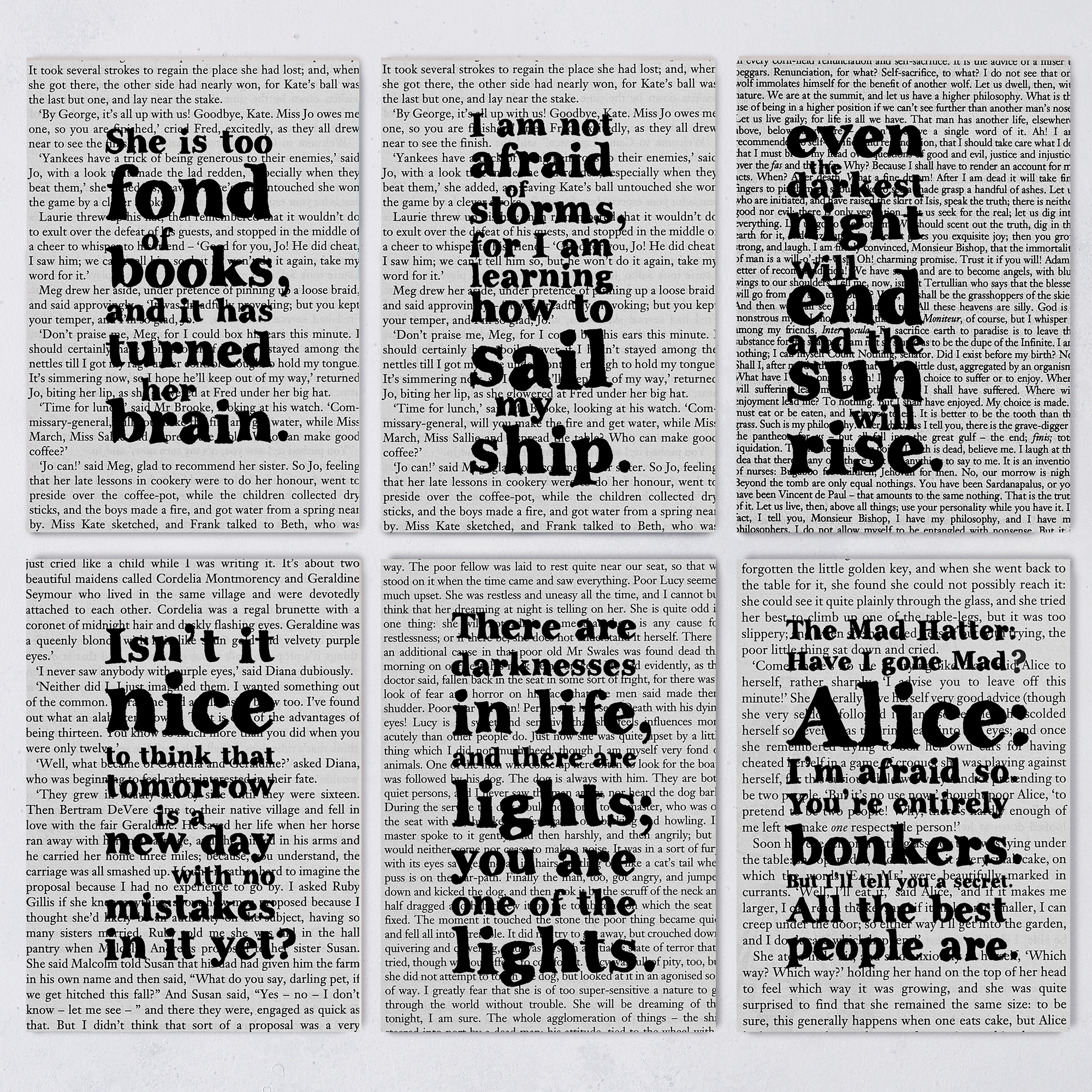 Bookishly (US Duties Paid) – wholesale Postcard set – Book Page Print Postcards - Set of 121