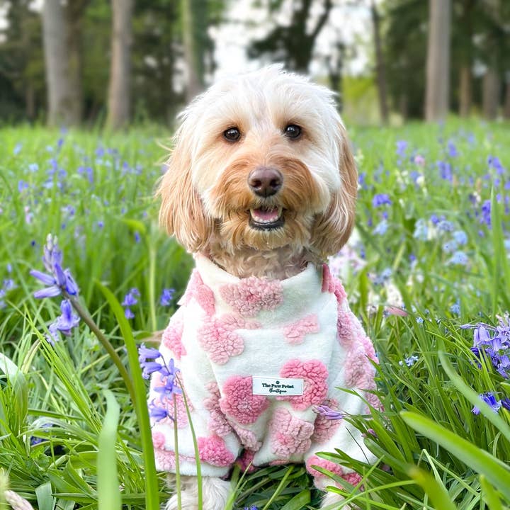 The Paw Print Boutique - Wholesale Pet Coat - Dog - The Peony Pink Floral Fleece10