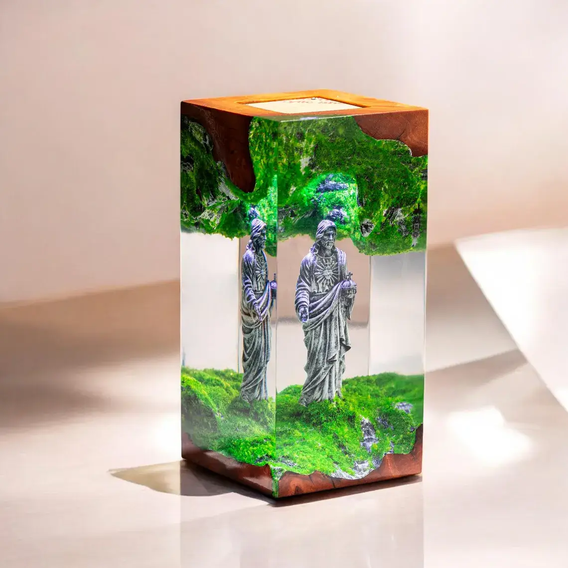 Merchemy - Vente Veilleuses - Lampe en résine faite à la main Jésus Cadeau chrétien Décoration veilleuse3