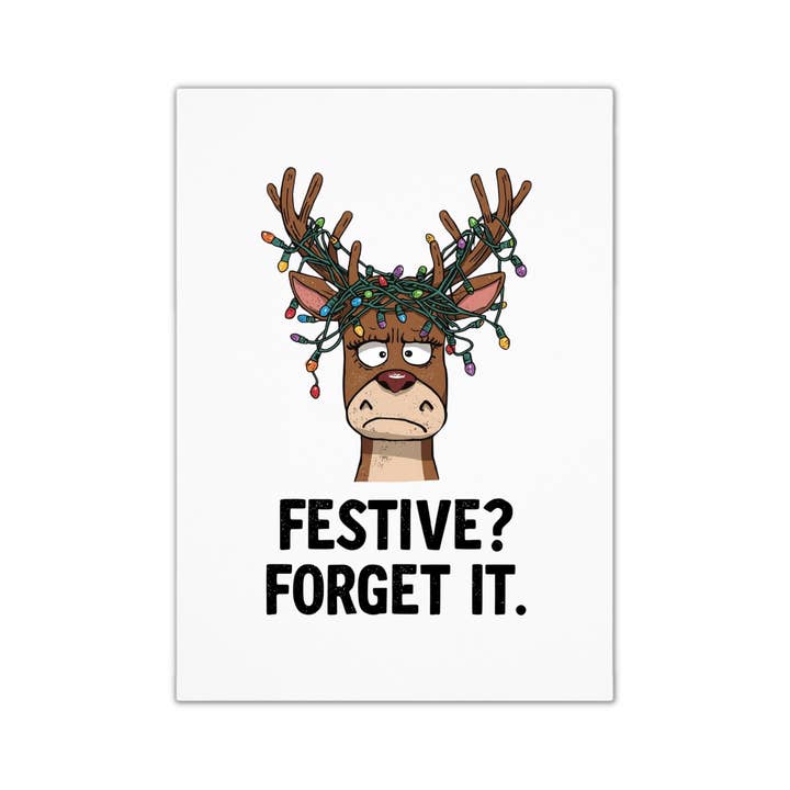 Lustige Grummelige Unhöfliche Weihnachtskarte - Rentier für den Großhandel von Smirk & Scribble