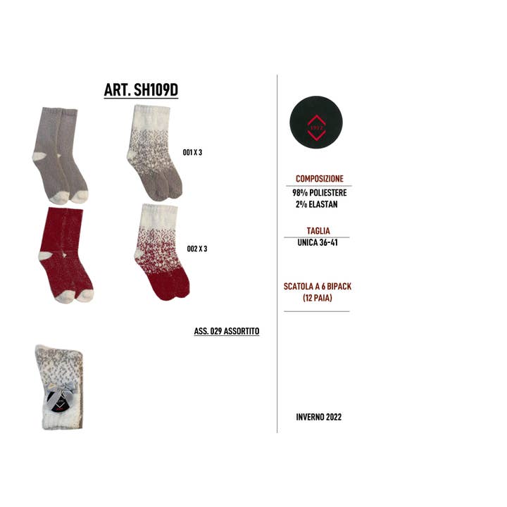 BPK chenille sokken (SH109D) voor wholesale door Ciocca