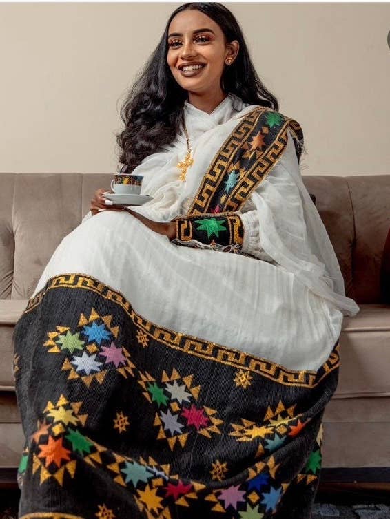 Brhan - Wholesale Kaftan - Women's - Black Habesha Kemis