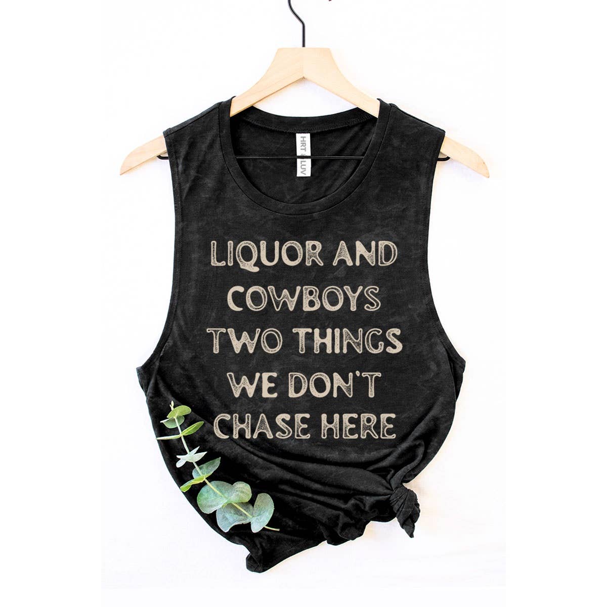 HRTandLUV - Wholesale Tank Top - Women's - LIQUOR N COWBOYS TWO THINGS GRAPHIC TANK TOP5