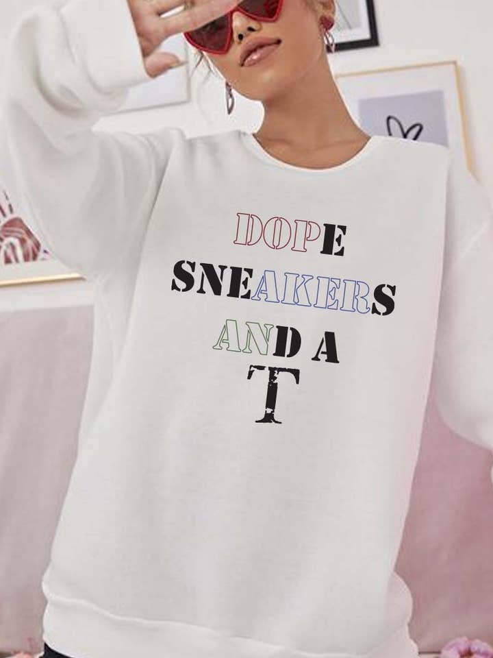 M7570-SW DOPE SNEAKERS N A T graphic sweatshirts for wholesale by HARANG
