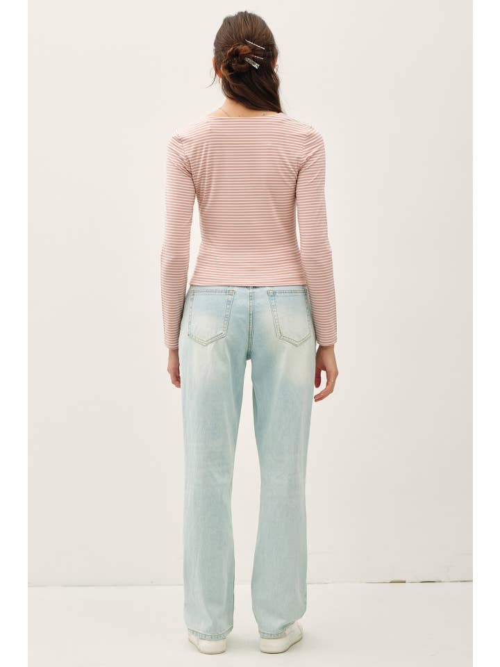 Be Cool - Wholesale Knit Top - Women's - BASIC ULTRA SOFT STRIPED LONG SLEEVE TOP7