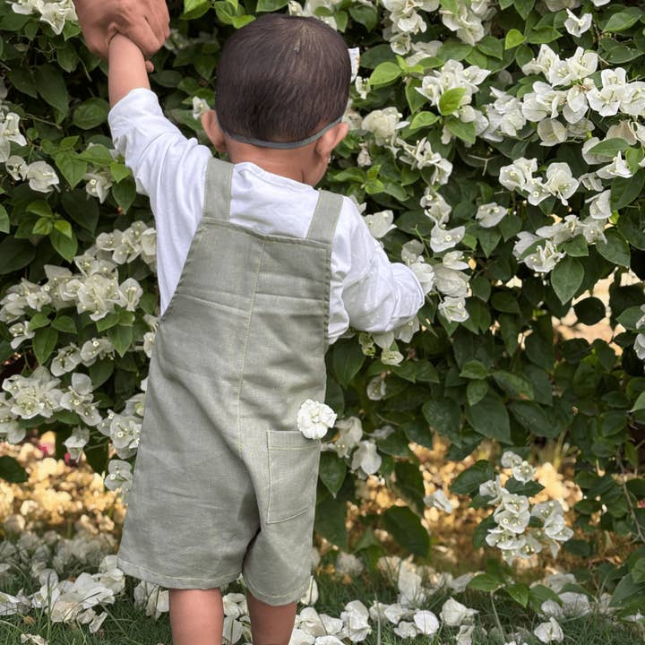 Zoey Inc. - Wholesale Overalls – Baby - Pocketful of Play Linen Cotton Unisex Dungaree (Sage Green)7