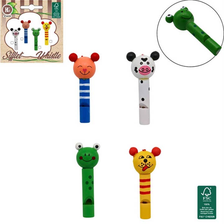 Sifflet Animal En Bois 7 Cm 4 Modèles Assortis pour la vente par TSJJ