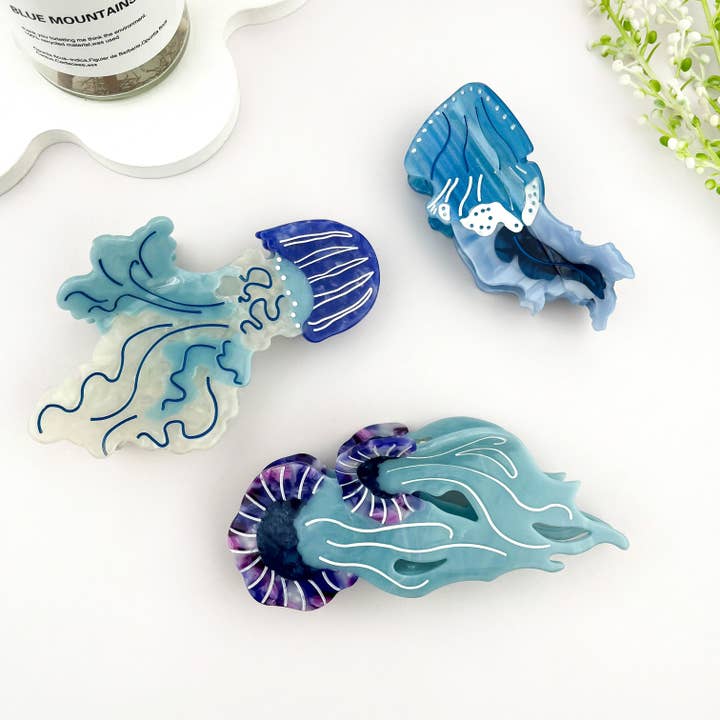 mildstyles - Wholesale Hair Clip - Women's - Graceful Jellyfish Acetate Hair Claw Clip6
