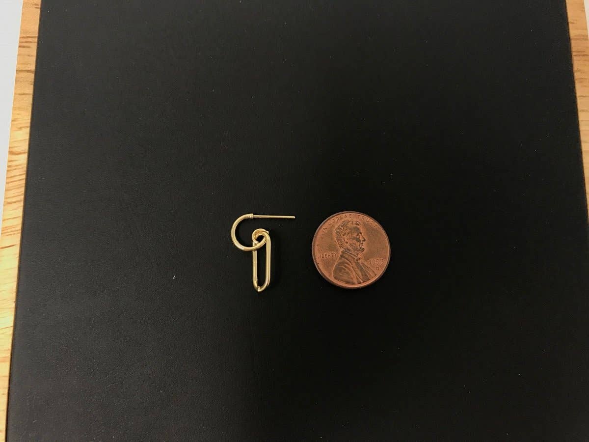 Aim Eternal - Wholesale Dangle Earrings - 18k Gold Filled Huggies Earrings with Loop, Chained Earrings, Dangle Earring Making Supply Findings for Jewelry Making Supplies K-0242