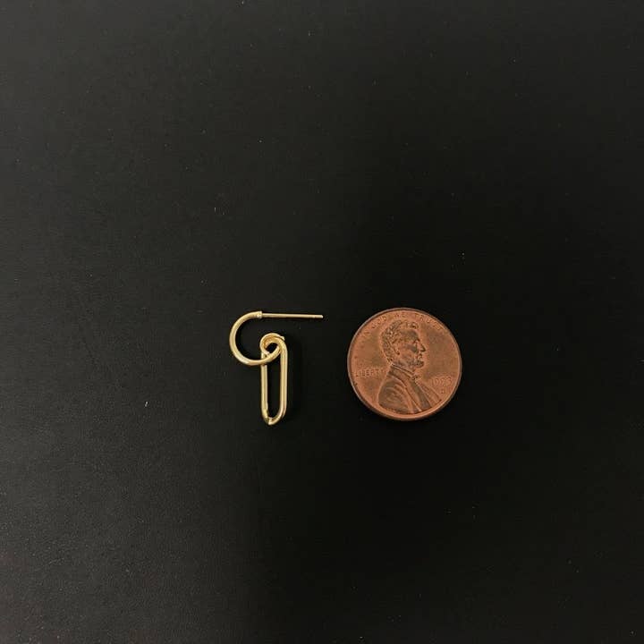 Aim Eternal - Wholesale Dangle Earrings - 18k Gold Filled Huggies Earrings with Loop, Chained Earrings, Dangle Earring Making Supply Findings for Jewelry Making Supplies K-0242