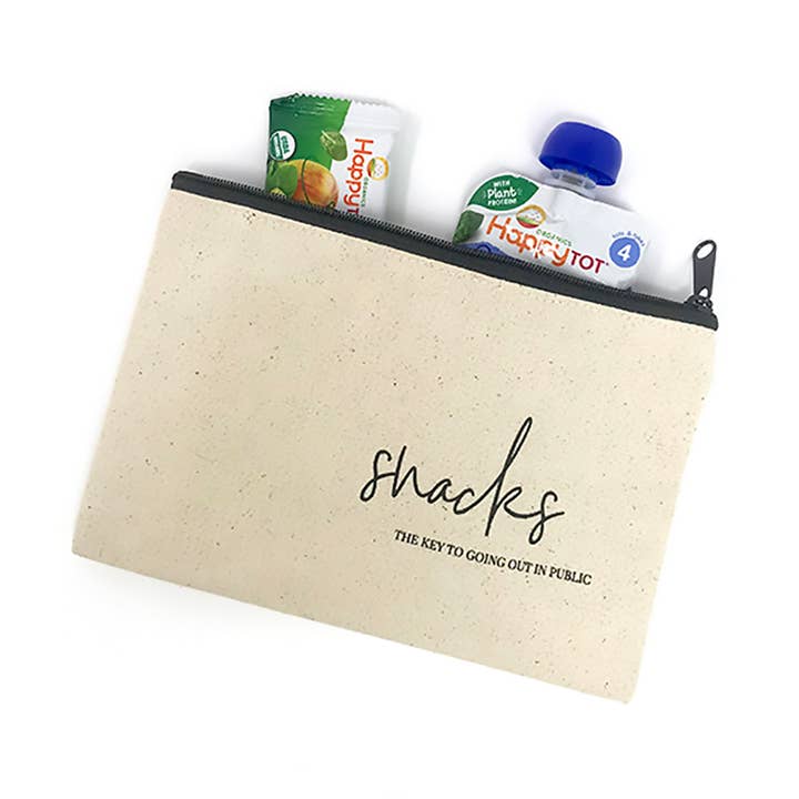 Snacks Canvas Pouch for wholesale by Carina Paper Co.