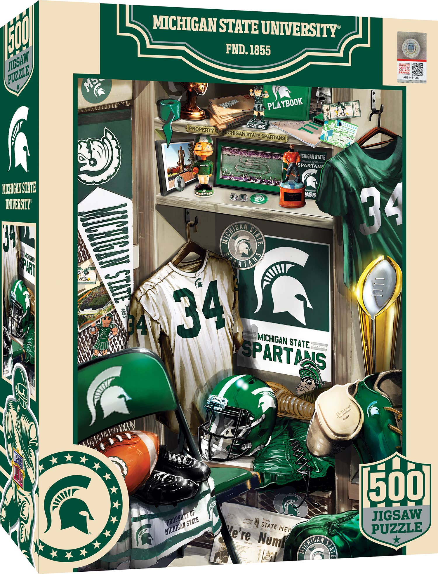 Masterpieces Puzzles - Wholesale Puzzle - Adult - Michigan State Spartans - Locker Room 500 Piece Puzzle0