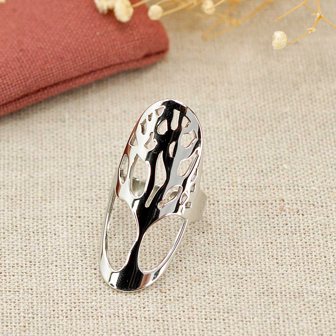 Merveilles du Monde - Wholesale Cocktail/gelegenheidsring - Rvs ring met goud- of zilverkleurige afwerking, verstelbaar2