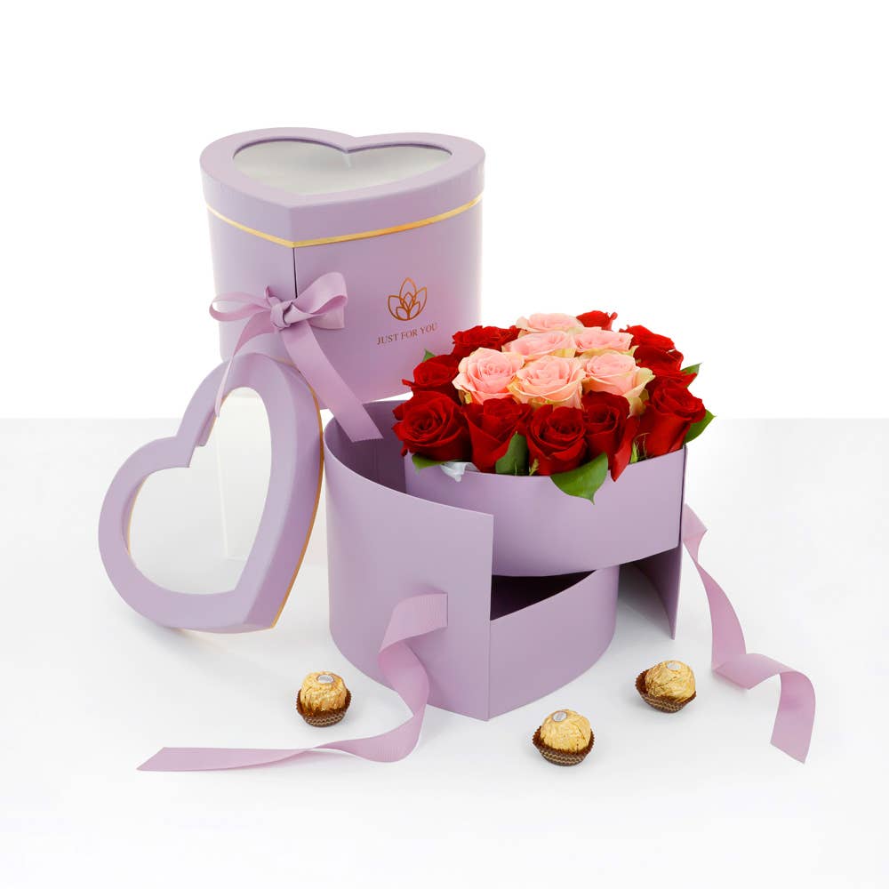 UNIKPACKAGING - Vendita all'ingrosso Confezioni regalo - Scatola a Cuore a Doppio Strato con Fodera per Regali e Fiori27