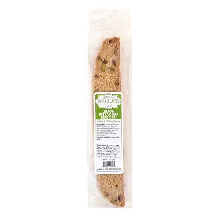 Bella's Home-Baked Goods - Wholesale Cookie - Lemon Pistachio Biscotti Singles0