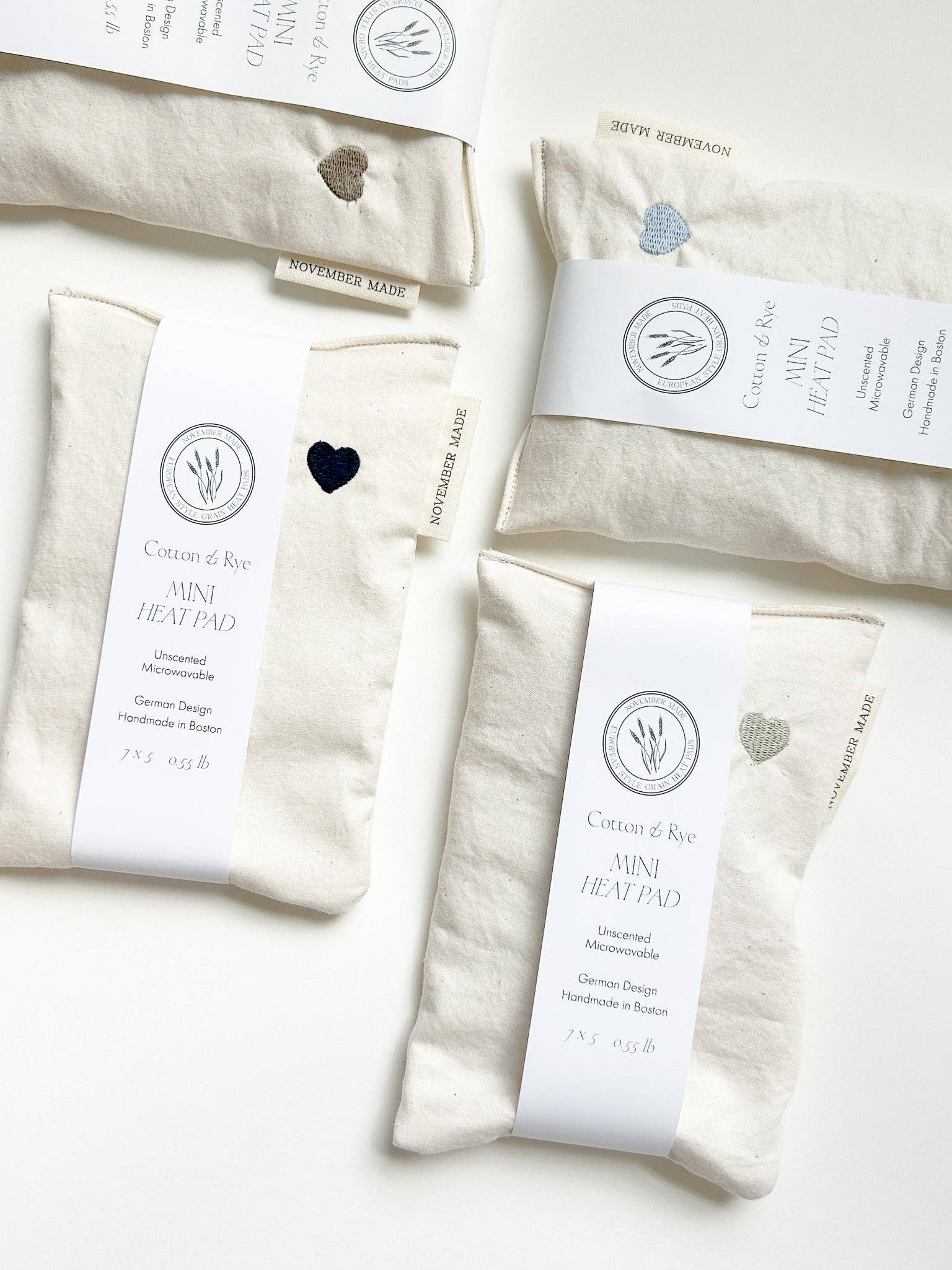 November Made - Wholesale Heating Pad - Neutral Mini Heart Heat Pad - Embroidered14