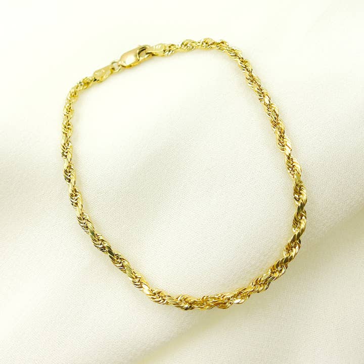 Yellow 14K42Bracelet. 14K Solid Gold Rope Bracelet for wholesale on Faire1