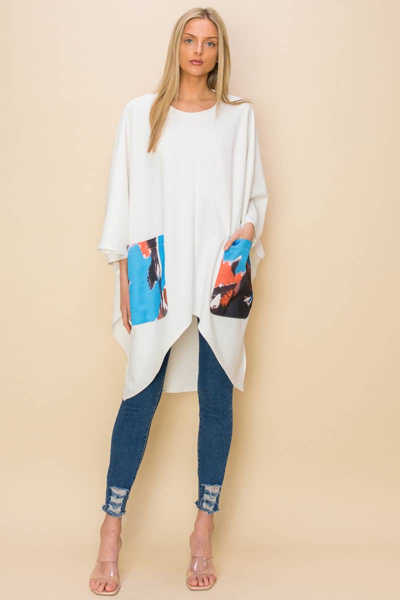 QMP Moda - Wholesale Tunic - Women's - PLUS SIZE - LOOSE FIT TOP WITH COLOR POCKETS 7