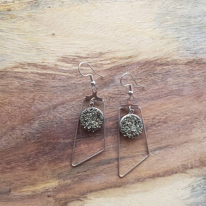 Moon studio jewelry - Wholesale Dangle Earrings - Dangle raw stone earrings19