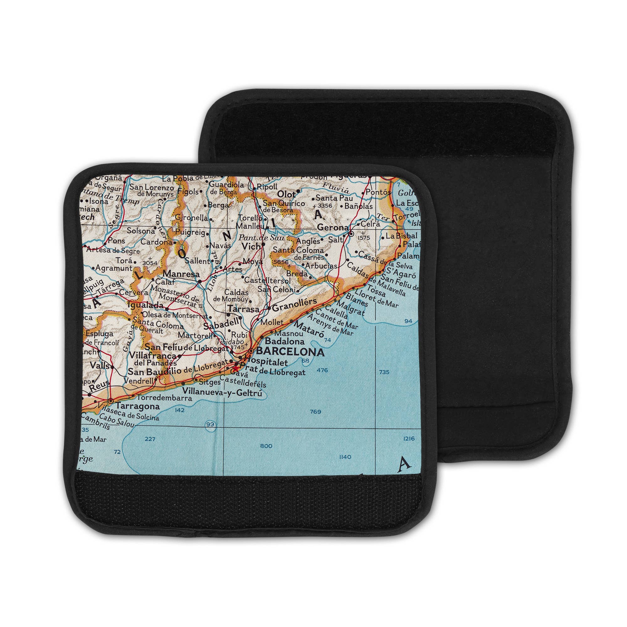 Daisy Mae Designs - Wholesale Luggage Tag - Barcelona Spain Map Luggage Tag Handle Wrap Airport Tag1