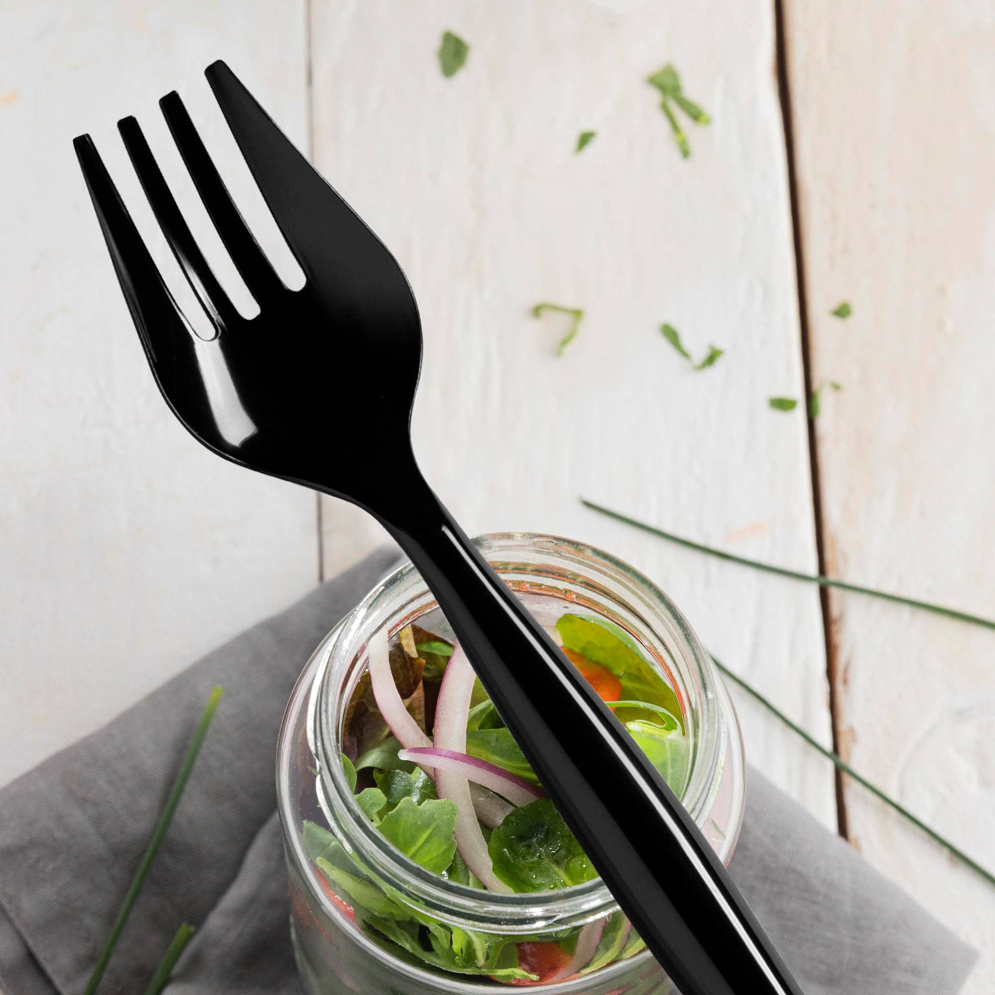 Smarty had a Party - Wholesale Serving Utensil - Black Disposable Plastic Serving Forks - 5 pcs7