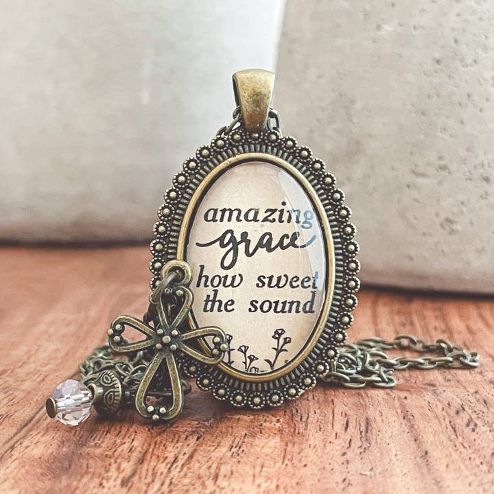 Ivy Barn Designs - Wholesale Pendant/Charm Necklace - Amazing Grace hymn necklace Christian jewelry