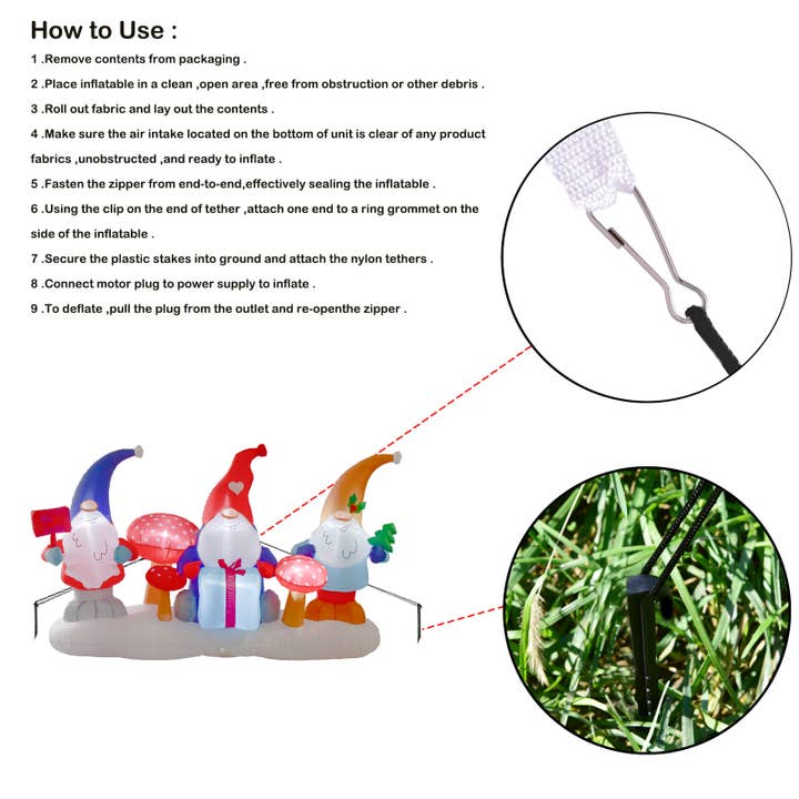 Fun Little Toys - Wholesale Inflatables - 7FT Christmas Inflatable Decoration Three Cute Gnomes5