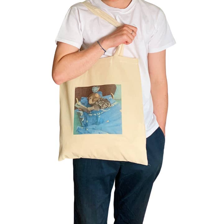 ZZZEBRAAA LIMITED – Sacola - Unissexo por atacado – Macaco no Telefone Funny Meme Tote Bag