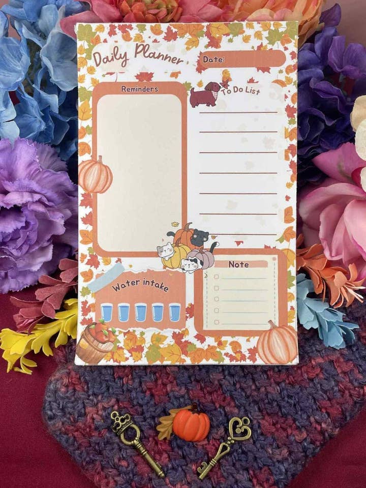 Autumn Pets Daily Planner Notepad 5.5" x 8.5" for wholesale by Autumnmist Boutique