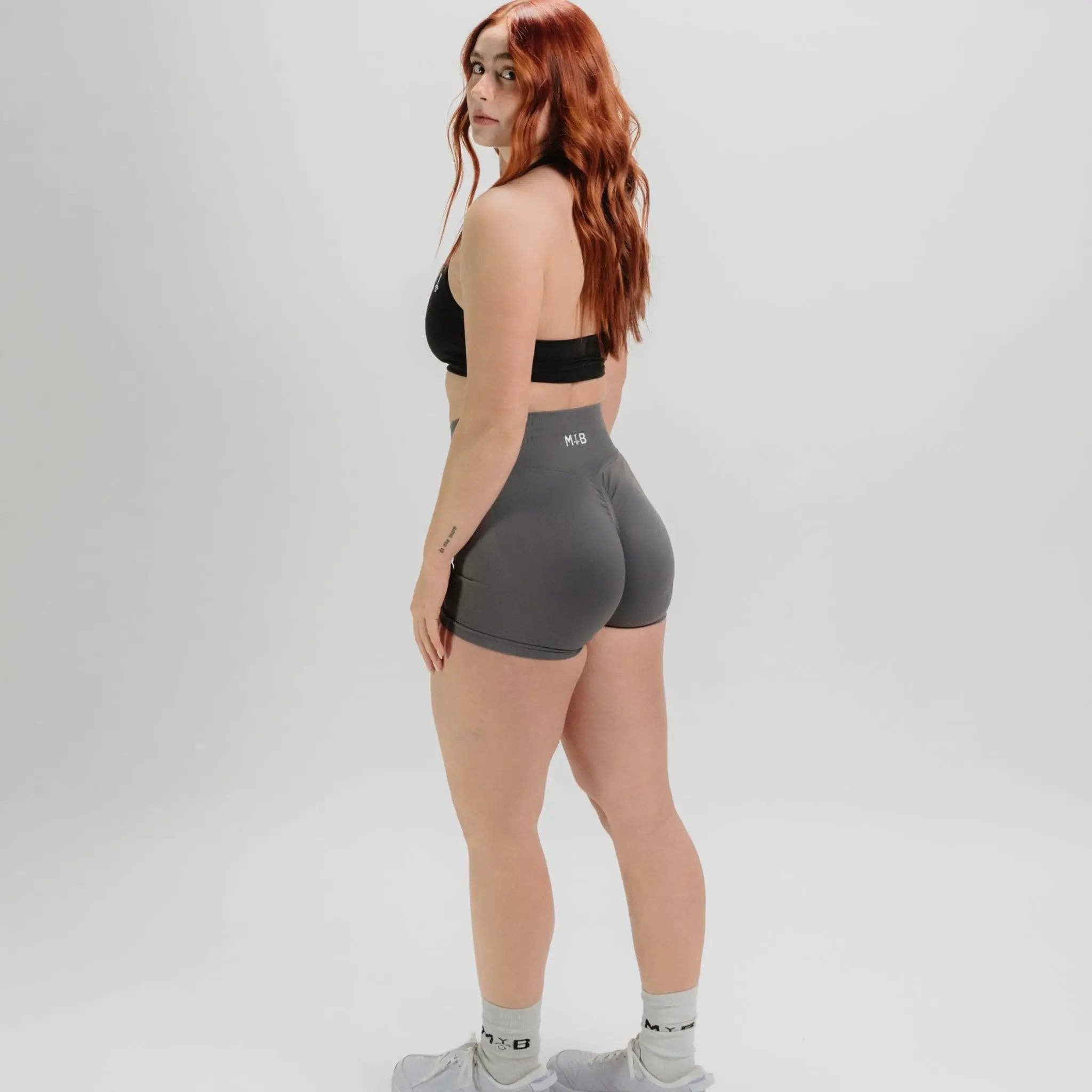 MYB Apparel - Wholesale Athletic Shorts - Women's - SYNERGY SCRUNCH SHORTS 4.5"5