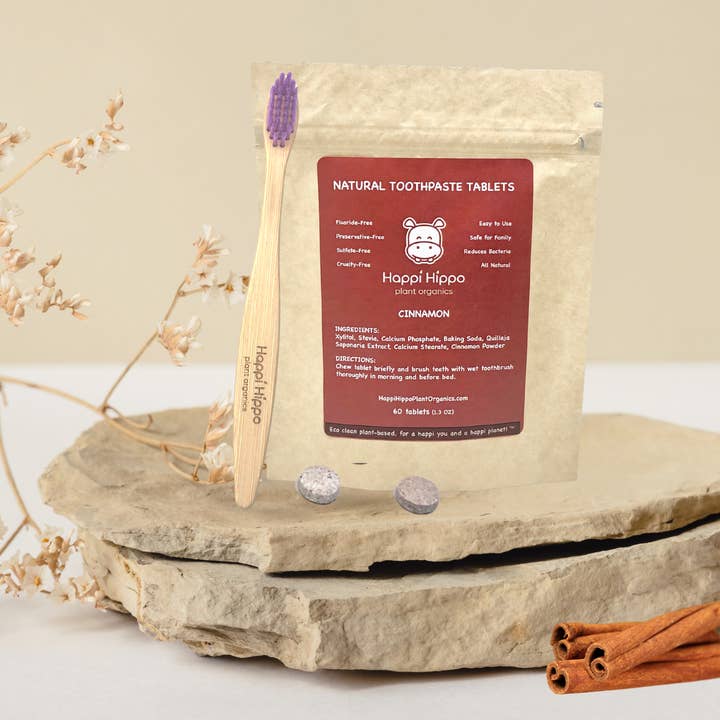 Hippotanicals – wholesale Tandkräm – Kanel tandkräm tabletter i komposterbar påse