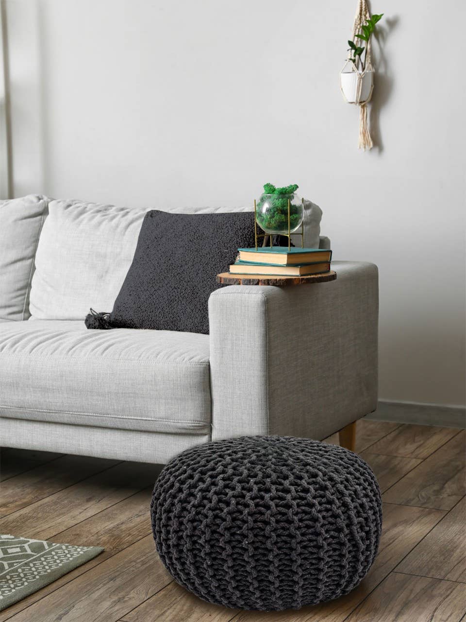 Voglrieder - Wholesale Pouf - Pouf, diameter 55 cm, knitted stool, pouf, pouf, floor cushion, large4