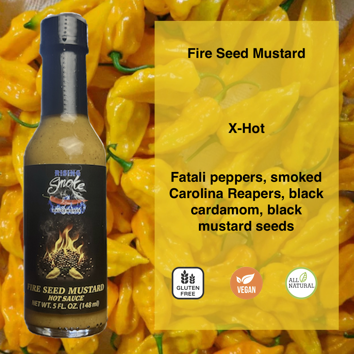 Rising Smoke Sauceworks – Engroshandel Hot sauce – Blandet kasse med super-stærke hot sauces1