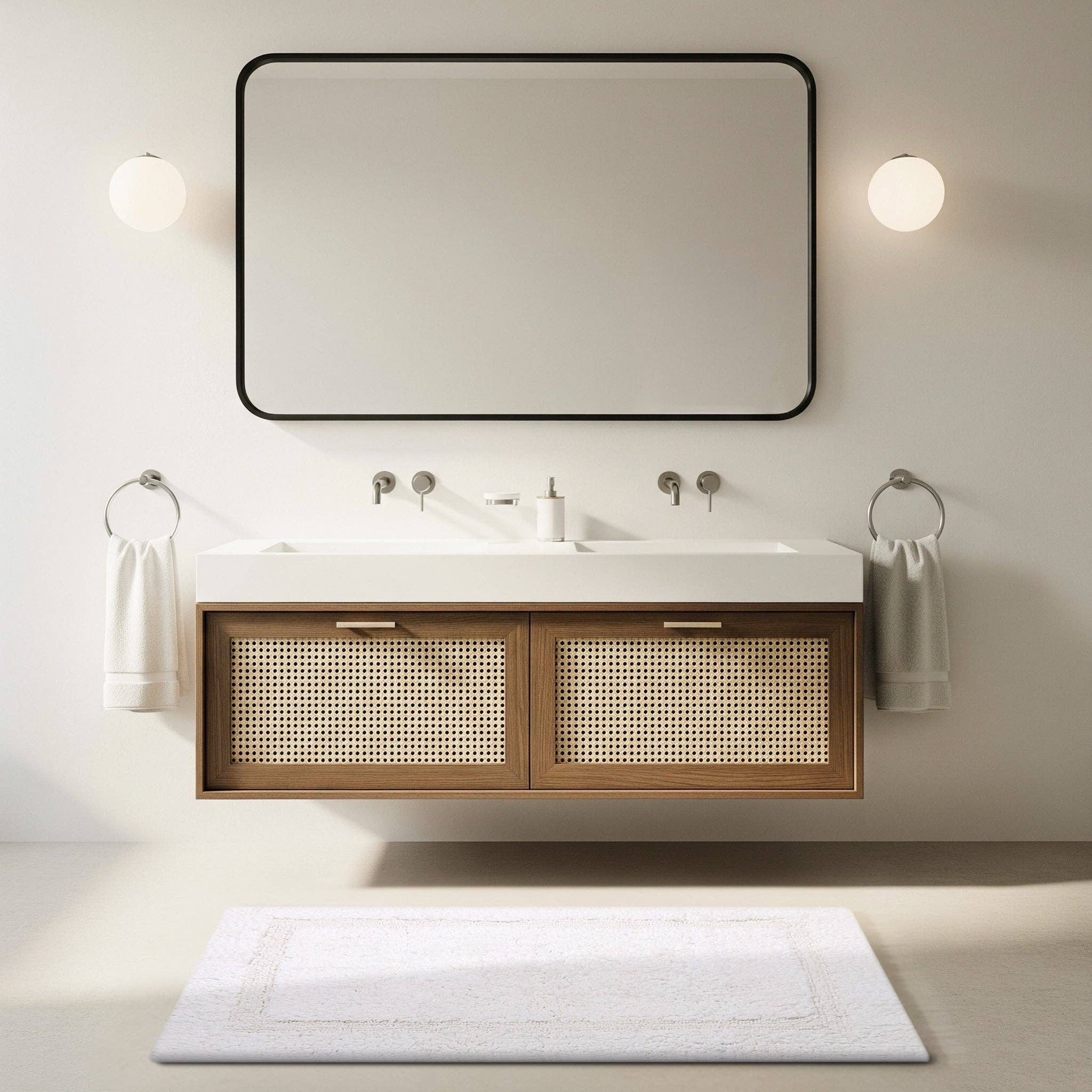 Delara - Wholesale Bath Mat - Organic Cotton Reversible Bath Mat – 3000 GSM15