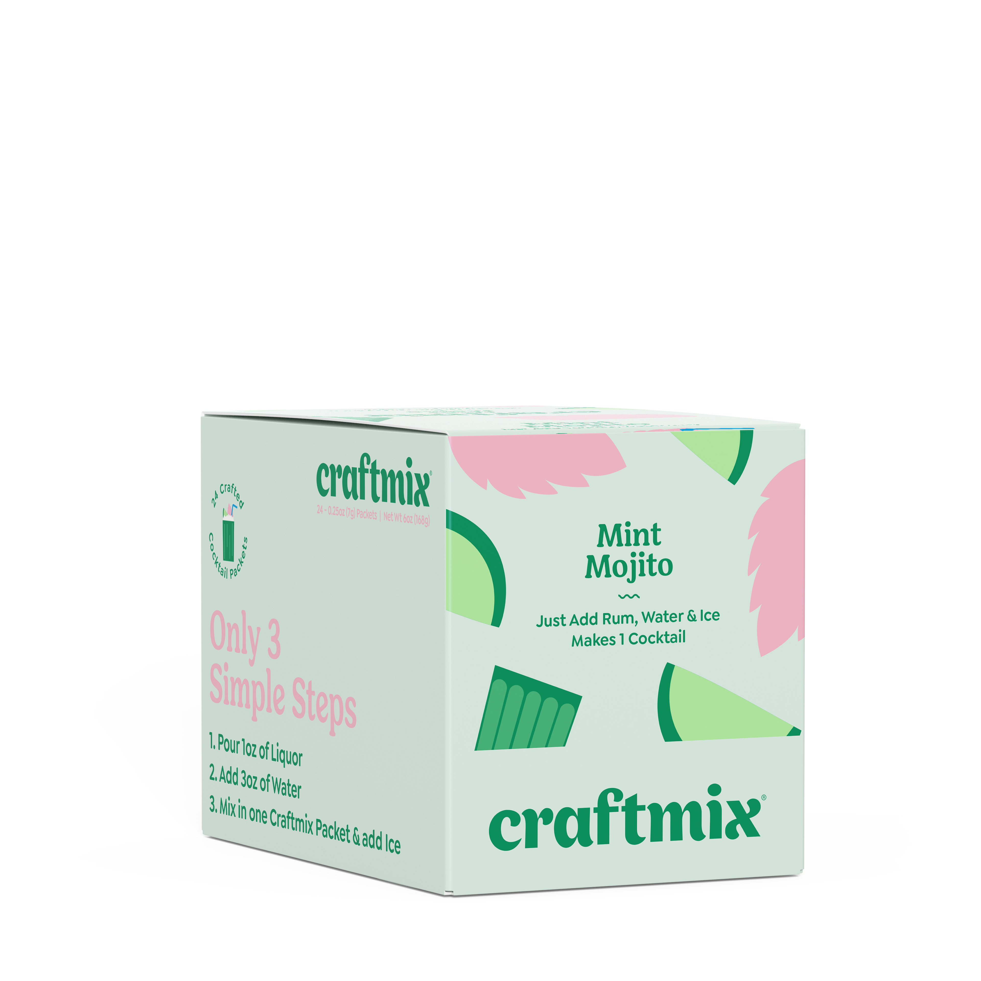 Craftmix - Wholesale Cocktail Mix/Syrup - Mint Mojito Cocktail / Mocktail Mixer - 24ct Caddy9