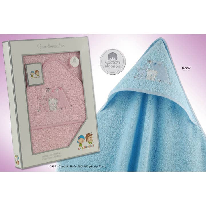 Babyhåndklæde 100x100 blå for engroshandel hos Textiles Europeos Sierra