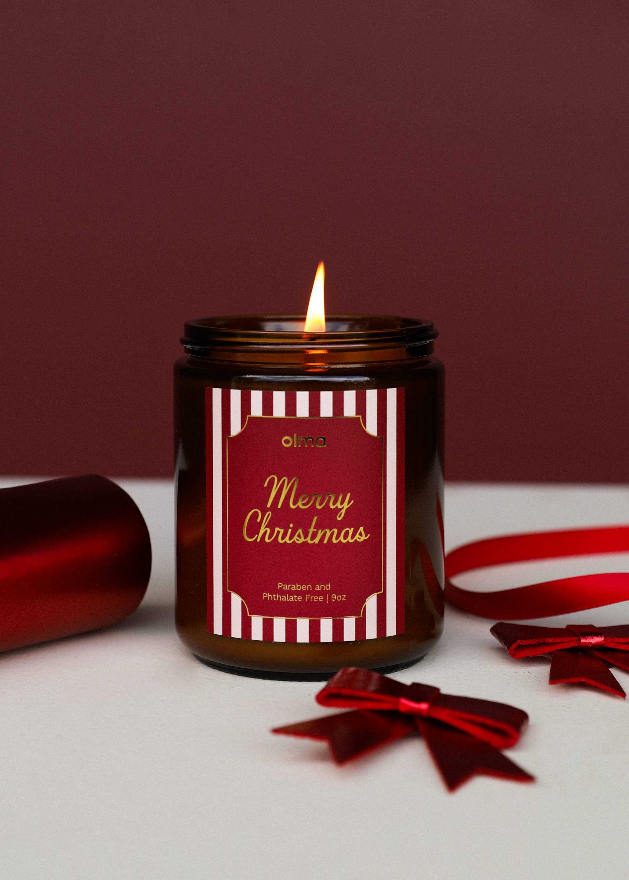 JaxKelly Candles - Wholesale Jar/Filled Candle - Merry Christmas - Holiday Christmas Candle - 9oz Amber1