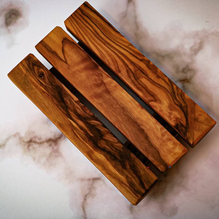 Olive Wood Pallet Design Soap Dish for wholesale by ViviSoaps